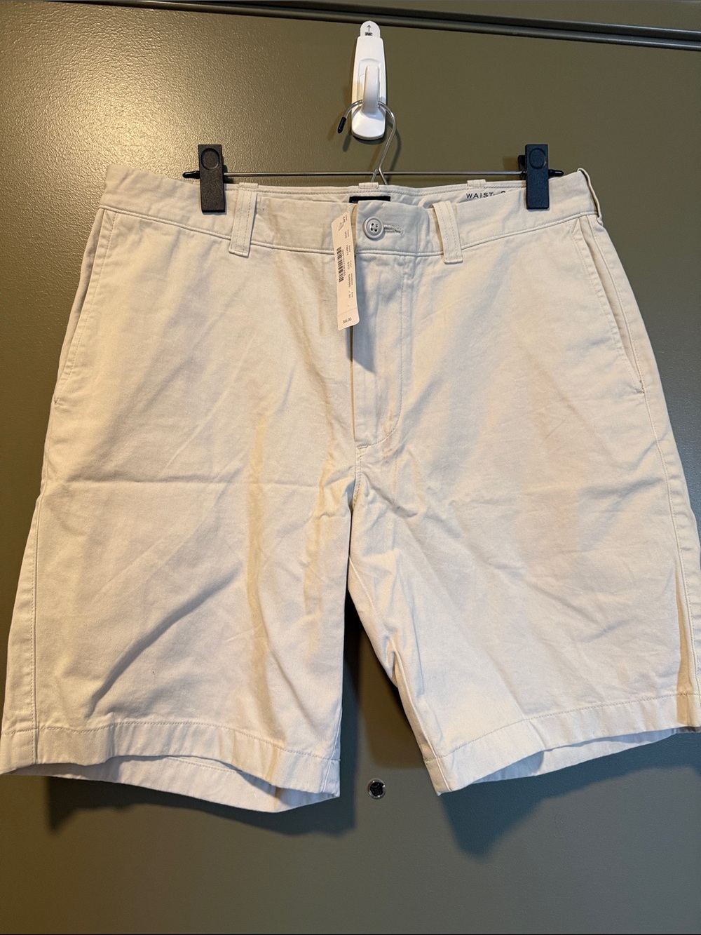 J. Crew Men's Flat-Front Shorts in Cream
